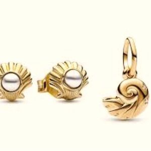 Pandora The Little Mermaid Earrings and Charm